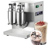 MYUYEE Automatic Milk Tea Shaker Machine, Stainless Steel Drink Mixer with 4 Cups, 360° Electric Double Head & Digital Timer for Bubble Tea, Juice, Coffee, Wine