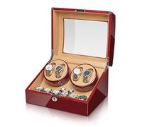MYUYEE Automatic Watch Winder Wood Shell Piano Finish Storage Display Box Stop With Silent Motor Flexible Watch Pillow Fit Lady And Man Watches When You Open The Lid Featured (4+6)