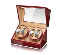MYUYEE Automatic Watch Winder Wood Shell Piano Finish Storage Display Box Stop With Silent Motor Flexible Watch Pillow Fit Lady And Man Watches When You Open The Lid Featured (4+0)