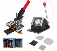 MYUYEE Badge Maker Machine,Photo Magnet Maker Machine, Square Fridge Magnet Button Badge Making + Paper Cutter + 100Pcs Consumables, Diy Metal Badge Press Kit For Decorating Ref