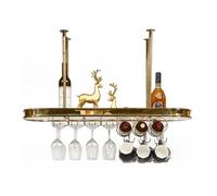 MYUYEE Bar Wall Shelves,Liquor Bottle Display Shelf,Simple And Stylish Stainless Steel Bar Rack Wine Glass Rack Hanging Creative Wine Rack,Bar Shelves Wall Mounted (100Cm/39.4In)