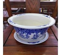 MYUYEE Blue And White Porcelain Flowerpot Cactus Pots Chinoiserie Ceramic Plant Pots Indoor Ceramic Flower Pot Oriental Planter Blue And White Planter Planters With,E-21 * 14cm