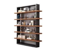 MYUYEE Book Shelf Bookcase Storage Display Bookshelf Office Display Floor Storage Rack Simple Iron Industrial Style Solid Wood Living Room Multi-Layer Booksh