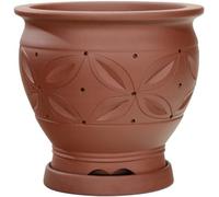 MYUYEE Cactus Flower Pots Ceramic Pottery Planter Home Indoor Plant Pot Desktop Vintage Purple Sand Green Decorative Container for Plan (Red Brick 13.5CM*15.5CM),Red Brick-13.5CM*15.5CM