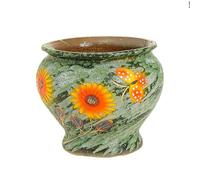 MYUYEE Ceramic Hand Painted Succulent Flower Pots 8.6 Inch Large Pottery Pots For Indoor Outdoor Plants Decorative Ceramic Vase For Flower Arrangement Home Decor,Brown