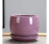 MYUYEE Ceramic Ice Crack Succulent Plant Pot With Tray Cactus Plant Pot Flower Pot Container Planter For Home Garden Office Decoration Containers Flowing Glaze Pots (A,A-9.5CM