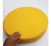 MYUYEE Chair Pads,Thick Faux Leather Seat Cushion, Round Solid Color Chair Cushion Memory Foam Removable Cover Not-Slip Pouf,Color:Ocean Blue (Yellow 45x45x5cm(18x18x2inch))