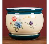 MYUYEE Chinoiserie Outdoor Decor Ceramic Planter Jingdezhen Porcelain Flower Pots Chinese Bonsai Pot Bohemia Decorative Plant Pot Bonsai Pot Table Centerpiece For Home,B-14 * 11cm