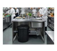 MYUYEE Commercial Grease Trap 120L, Plastic Interceptor for Under Sink, Oil-Water Separator for Restaurant Kitchen, Waste Water Management (In:75mm; Out:75mm-120L)