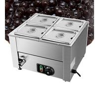 MYUYEE Commercial Pearl Chocolate Tempering Machine, 18L Large Capacity Buffet Server with Stainless Steel Lids for Easy Serving (size_name 4lids)