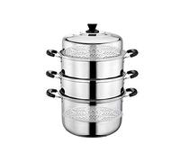 MYUYEE Cooking Pot,Large Steamer Commercial Thick Stainless Steel Steamer Double Layer 4 Layer Electromagnetic Gas Stove Cooker Electromagnetic Gas Stove Universal Cooker (Style 3-30Cm)