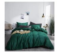 MYUYEE Cotton Duvet Cover Set Comfortable Fabric Solid Color Quilt Cover With Pillowcase Single Double 4-Piece Set (F-King)