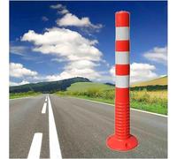 MYUYEE Delineator Post Cone Driveway Caution Sign Traffic Delineator Post Cones Security Posts Plastic Traffic Post with Reflective Collars PU Traffic Post Barrier,White-75cm