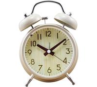 MYUYEE Desk Desk Creative Bamboo Simple 4 Inch Metal Alarm Double Bell Silent Night Light