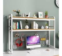 MYUYEE Desktop Bookshelf, for Computer Desk Desktop, Multipurpose Display Rack, Dorm Desk Countertop Storage Hutch Book Shelves (B 125 * 24 * 98cm)