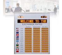 MYUYEE Digital Currency Exchange Rate Display Board, Wall Mount LED Forex Rate Screen,with 12 Currency Rows,for Banks & Exchange Offices