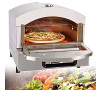 MYUYEE Electric/Gas Pizza Oven, Double-Layer Stainless Steel Countertop Pizza Maker Machine, for Home and Backyard Camping (Electric)