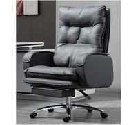 MYUYEE Ergonomic Executive Office Chair Comfortable Business Home Leather Computer Desk Swivel Chairs For Workspace Conference Room Living Bedroom Reception Study (Grey)