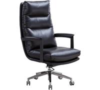 MYUYEE Ergonomic High Back Office Chair Executive Leather Desk Chair Adjustable Height Swivel Computer Task Chair For Reception Study Bedroom Conference Room (Black)