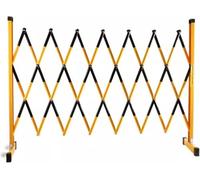 MYUYEE Expandable Driveway Security Barricade - Folding Mobile Safety Barrier Gate With Wheels Portable Traffic Control For Outdoor Safety Garage & Pedestrian Protection(Yellow+Black-13.1X3.9Ft)