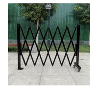 MYUYEE Expandable Folding Metal Security Gate Retractable Scissor Door With Casters Temporary Traffic Barricade For Industrial & School Use(Black-100X200Cm)