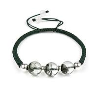 MYUYEE Feng Shui Wealth Bracelet King Kong Knot Green Phantom Quartz Wealth Pot Handmade Gemstone Bracelet Blessed Powerful Career Money Luck