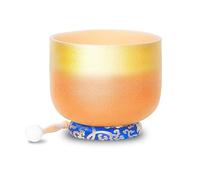 MYUYEE Gilt Orange, Crystal Yoga Singing Bowl, 7~12 Inches, Handmade, Props, Relieve Fatigue And Anxiety, Suitable For Beginners And Professionals, Send Percussion Sticks And Wa(10 Inches)