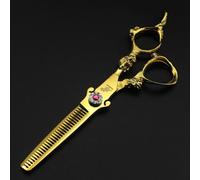 MYUYEE Hair Cutting Scissors, 6 Inch All Den Dragon Hairdressing Barber Scissors Professional Barbershop Scissor Haircut Salon Cutting Shears Set Thinning (6.0 Gold Thin)