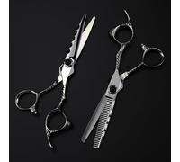 MYUYEE Hair Cutting Scissors, 6 Inch Professional Japan 440C Steel Upscale Gem Wave Hair Scissors Haircut Thinning Barber Cutting Shears Hairdresser Scissors (Set)