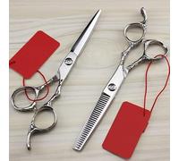 MYUYEE Hair Cutting Scissors, 6 Inch Professional Upscale 440C Plum Handle Cutting Barber Thinning Shears Hairdressing Scissors (Set Q)