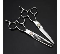MYUYEE Hair Cutting Scissors, 6Inch Professional Japan 440C Upscale Scissor Gem Hair Scissors Cutting Barber Makas Haircut Thinning Shears Hairdresser Scissors (Set)