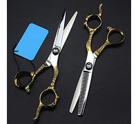 MYUYEE Hair Cutting Scissors, Professional Japan 440C 6 Inch Sheepshead Cutting Barber Haircut Thinning Shears Cut Hairdressing Scissors By (Set)