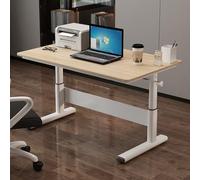 MYUYEE Hand Crank Stand Up Desk, Sit Stand Home Office Desk, Manual Standing Desk Adjustable Height, Computer Desk For Gaming Room (Yellow-100X60Cm)