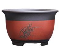 MYUYEE Handcrafted Green Plant Ceramic Pots Succulent Planter Flower with Drainage Hole Indoor Home Decorative -Green||25 * 15.5cm (Red 14 * 9.5cm),Red-14 * 9.5cm