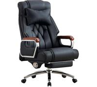 MYUYEE High Back Ergonomic Office Chair Pu Leather Executive Desk Chair With Adjustable Height Lumbar Support Padded Swivel Computer Chair For Study Bedroom Workspace (Black)