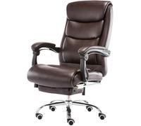 MYUYEE High Back Executive Office Chair Leather Reclining Computer Desk Chair With Adjustable Lumbar Support Tilt Angle Comfortable Home Armchair For Living Room Workstation