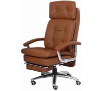 MYUYEE High Back Leather Executive Office Chair With Reclining Function Footrest And Adjustable Arms Gaming Computer Chair For Workstation Home Use