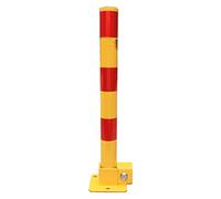 MYUYEE High Visibility Car Parking Space Lock Bollard - Lockable Fold Down Barrier Post Red & Yellow Driveway Guard Saver Blocker with Locking Base - Private Car Park,Red