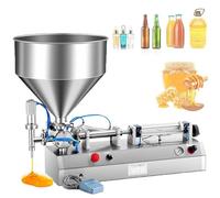 MYUYEE Horizontal Pneumatic Liquid and Paste Filling Machine 5-1500ml Piston Filler Semi-Automatic Paste Dispenser for Oil, Cream, Lotion, Honey and Butter,300ML (500ml)