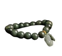 MYUYEE Jade Bracelet Feng Shui Pi Xiu Wealth Bracelet 7A Fei Cui Jade Bangle Green Gem Crystal Bracelet Spiritual Pi Yao Lucky Charm Talisman Amulet for Love Money Luck Warding-Off The Evil