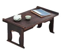 MYUYEE Japanese Floor Table Multifunctional Ancient Zen Style Foldable Wood Tea Table Meditation Table Breakfast In Bed Serving Tray Table Floor Table For Tea & Coffee (60X34X27Cm)