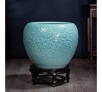 MYUYEE Jingdezhen Ceramics Celadon Glaze Carving Cornucopia Fish Tank Feng Shui Ju Cai Flower Pot Company Living Room Chinese Ornament (G),G