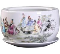 MYUYEE Jingdezhen Flower Pot Ceramic Plant Succulent Plants Vase Containers Balcony Garden Planter Home Decoration-XL (L),L