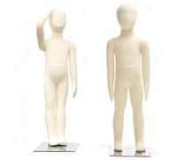 MYUYEE Kids Mannequin For 1/2/3/4/5/6/7/8/9/10/11/12/13/14 Years Old Boy Girl, Adjustable Flexible Manikin Body Standing With Detachable Head & Arms, Child F(3 Years Old)