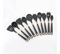 MYUYEE Kitchen Utensils Set,Modern Minimalist Style Rose Gold-Plated Silicone Kitchenware Set Simple Hanging Hole Easy To Store Cooking Tools