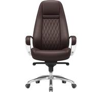 MYUYEE Leather High Back Office Chair Ergonomic Computer Chair Adjustable Seat Height Back Recline Lumbar Support Desk Task Chair Comfortable Swivel Executive Seating