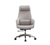 MYUYEE Leather Office Chair, Modern Executive Office Chair, Big And Tall Desk Chair Wide Seat, High Back PU Leather Ergonomic Computer with Adjustable Armrest, 360° Swivel Height (Grey)