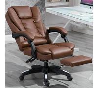 MYUYEE Luxurious Leather Office Chair, Ergonomic Design for Comfort, Adjustable Height and Swivel Functionality, Executive Style for Home Office Desk, Study, and Conference