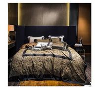 MYUYEE Luxury 1400Tc Egyptian Cotton And Jacquard Patchwork Bedding Set Leopard Printed Duvet Cover Set Soft Silky Bed Sheet Pillowcase,Bedding (A-Fitted Bed Sheet_Queen 4Pcs)