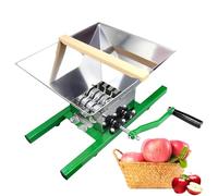 MYUYEE Manual Fruit Crusher - 7L Hand Crank Grape Grinder, Portable Fruit Scratter Pulper, Stainless Steel and Aluminum Alloy Juicer for Wine and Cider Pressing (Green)